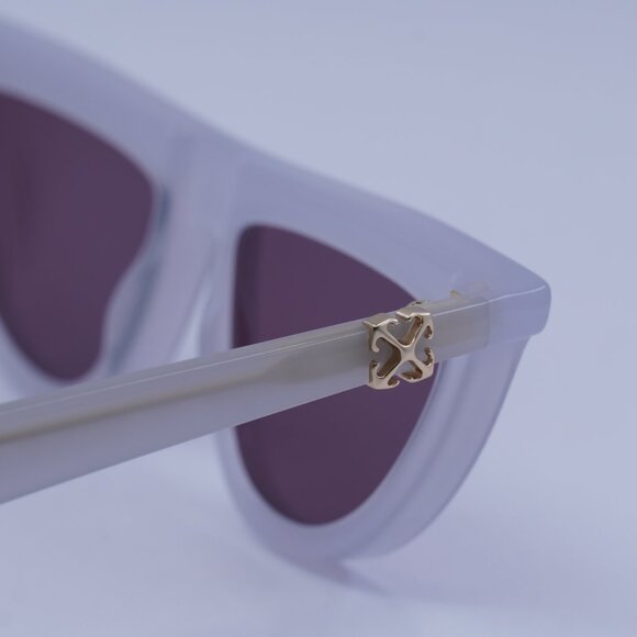 Off-White OERI13V JASPER 0928 Sunglasses Grey Geometric Frame, Burgundy Lenses - Picture 5 of 10